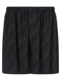 Men's Black Viscose Bermuda Shorts