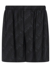 Men's Black Viscose Bermuda Shorts