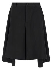 Men's Black Wool Bermuda Shorts