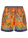 Women's Orange Ramie Bermuda Shorts