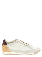 Men's Beige Nubuc Leather Low Top Sneakers