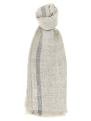Men's Gray Linen Scarf