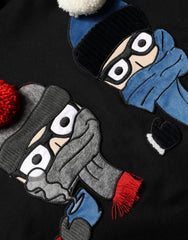 #dgfamily Black Cotton Hooded Men Sweatshirt Sweater Clothing