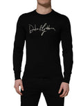 Men's Embroidered Logo Sweater Black Virgin Wool