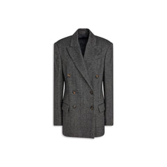 Women's Black Elastane Blazer Clothing