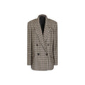 Women's Brown Alpaca Leather Blazer Clothing