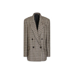 Women's Brown Alpaca Leather Blazer Clothing