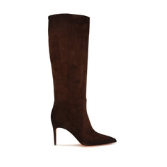 Women's Brown Calf Leather Bos Taurus High Heel Boots
