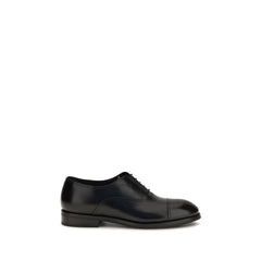Men's Black Calf Leather Bos Taurus Oxfords And Derbies Shoe