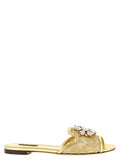 Women's Gold Polyamide Slides Shoe