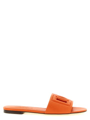 Women's Orange Calfskin Slides Shoe