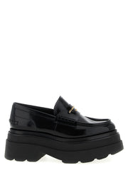 Women's Black Cowhide Platform Loafers