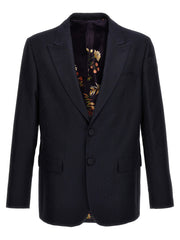 Men's Blue Cotton Blazer Clothing