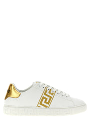 Men's Gold Polyamide Low Top Sneakers