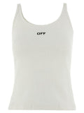 Women's White Cotton Sleeveles T-Shirt