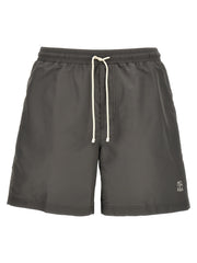 Men's Gray Polyester Shorts