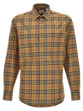Men's Beige Cotton Blouse