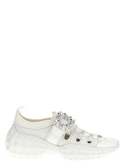 Women's White Polyamide Athletic Sneakers