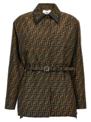 Women's Brown Polyester Leather Jacket Clothing