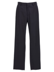 Men's Blue Polyester Casual Pants