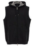Men's Black Cotton Sleeveless Jacket Clothing