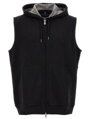 Men's Black Cotton Sleeveless Jacket Clothing