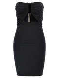 Women's Black Nylon Short Dress