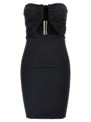 Women's Black Nylon Short Dress
