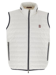 Men's White Polyamide Sleeveless Jacket Clothing