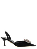Women's Jeweled Tulle Slingback Pump Black Polyamide