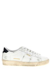 Women's Blue Cowhide Low Top Sneakers