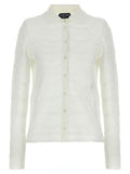 Women's White Cotton Cardigan Clothing