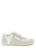 Women's Gray Calfskin Athletic Sneakers
