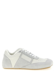 Women's Gray Calfskin Athletic Sneakers