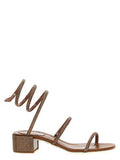 Women's Brown Satin Platform Sandals