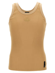 Men's Beige Polyamide Tank Tops