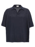 Men's Blue Silk Polo Shirt