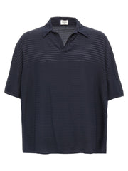 Men's Blue Silk Polo Shirt