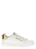 Women's Gold Calfskin Low Top Sneakers