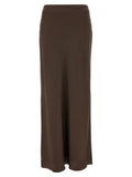 Women's Brown Acetate Mini Skirt