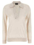 Women's Beige Cashmere Polo Shirt