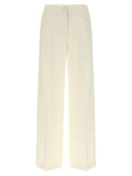 Women's White Wool Casual Pants
