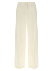 Women's White Wool Casual Pants