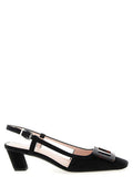 Women's Tortoiseshell Buckle Goatskin Pump Black Goat Leather