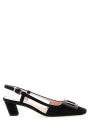Women's Tortoiseshell Buckle Goatskin Pump Black Goat Leather