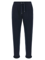 Women's Blue Cotton Joggers (workout Pants)