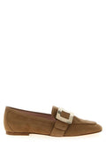 Women's Beige Goatskin Slip-On Loafers