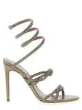 Women's Braid Cleo Heel Sandal Gray Satin