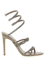 Women's Braid Cleo Heel Sandal Gray Satin