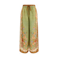 Women's Multicolor Silk Casual Pants